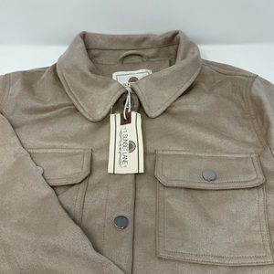 1 Sunset Lane‎ Women Boyfriend, Oversized Jacket Pinkish Tan Soft Size L